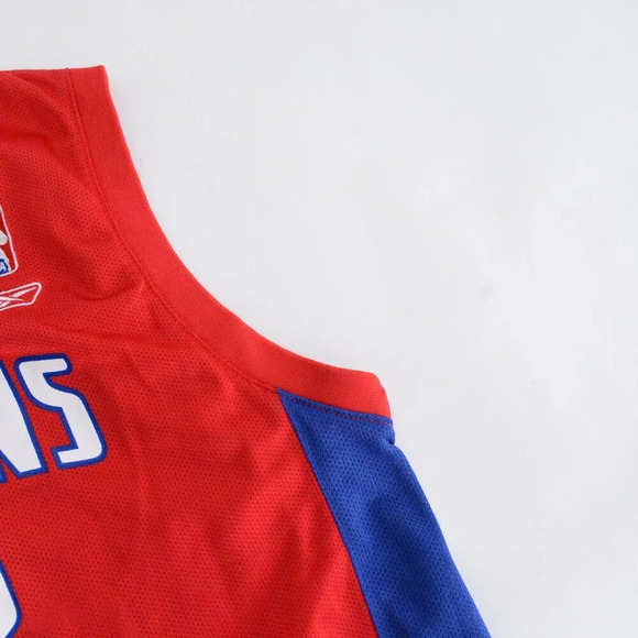 Reebok NBA Authentics Detroit Pistons #22 Prince Red Blue Basketball Jersey - Picture 6 of 13